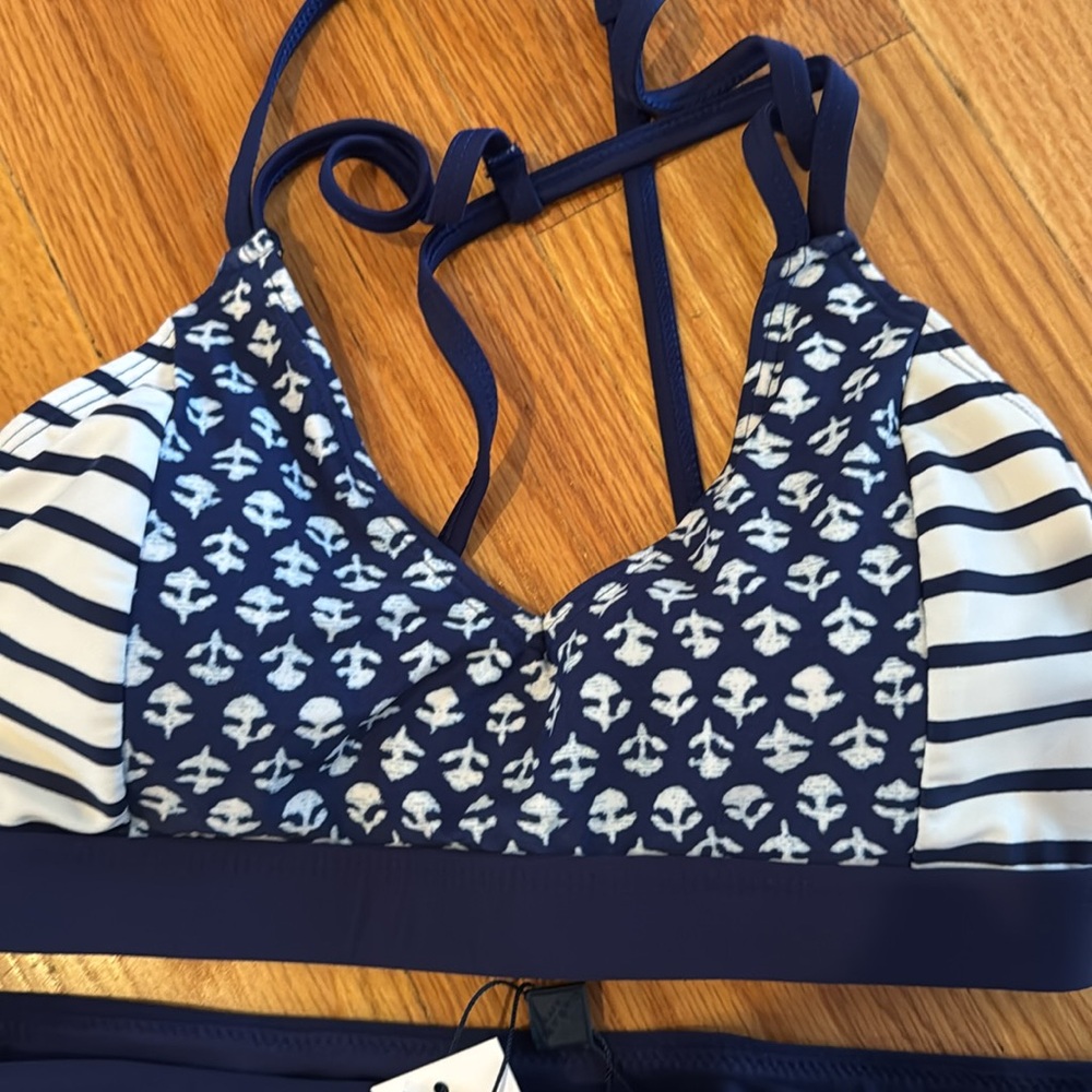 Cabana Life Blue and White Striped Bikini Swimwear - Picture 3 of 8
